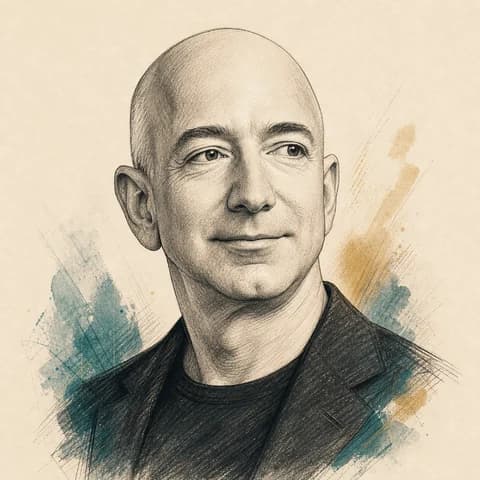Illustrated portrait of Jeff Bezos