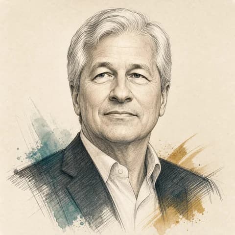 Illustrated portrait of Jamie Dimon