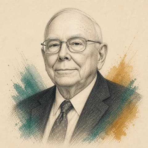 Illustrated portrait of Charlie Munger