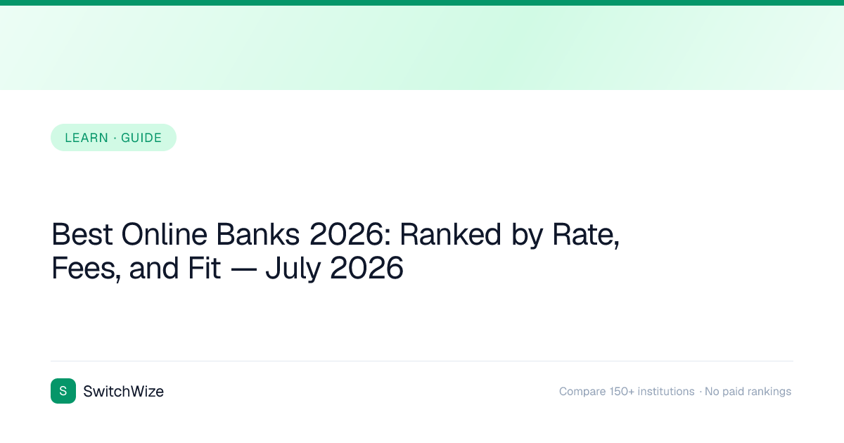 Best Online Banks 2026: Ranked by Rate, Fees, and Fit — July 2026 ...