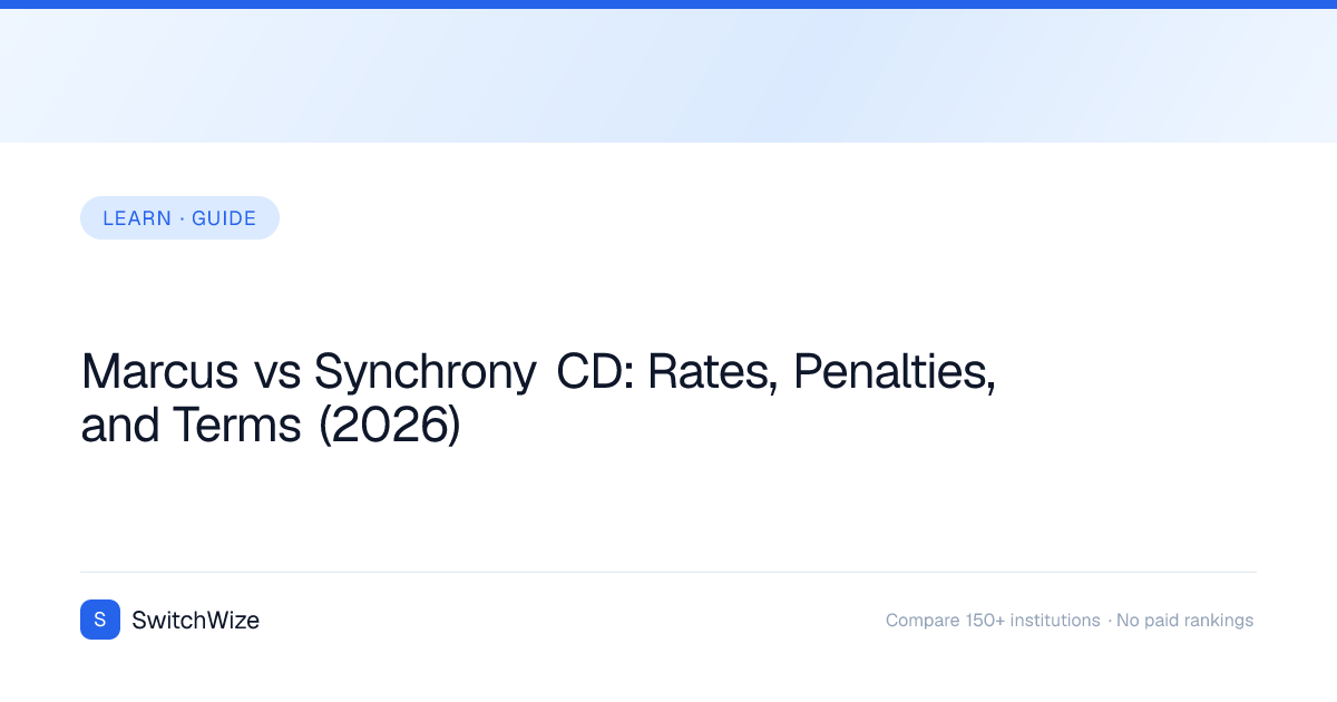 Marcus vs Synchrony CD: Rates, Penalties, and Terms (2026) | SwitchWize