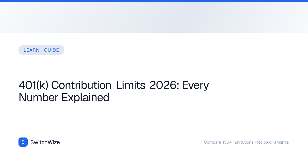 401(k) Contribution Limits 2026: Every Number Explained | SwitchWize