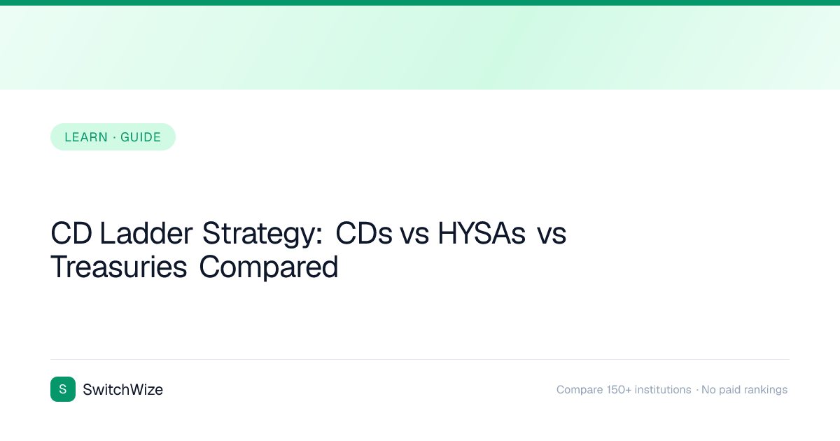 CD Ladder Strategy: CDs vs HYSAs vs Treasuries Compared | SwitchWize