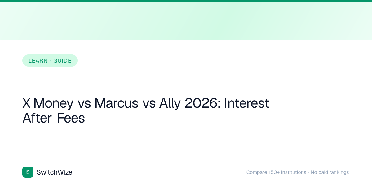 X Money vs Marcus vs Ally 2026: Interest After Fees | SwitchWize