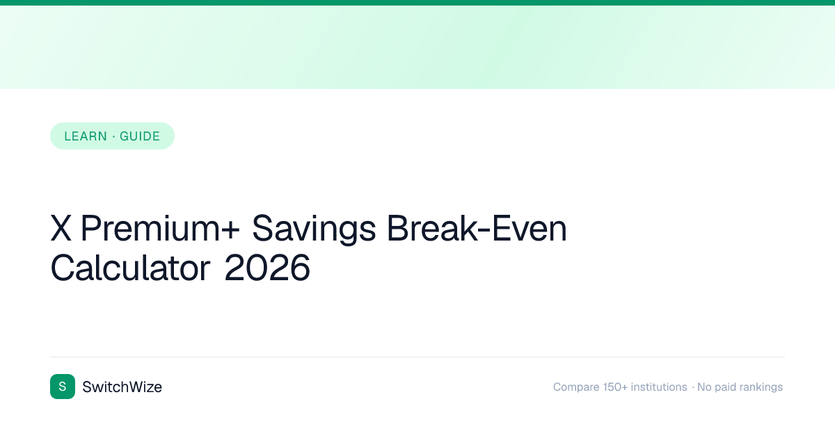 X Premium+ Savings Break-Even Calculator 2026 | SwitchWize